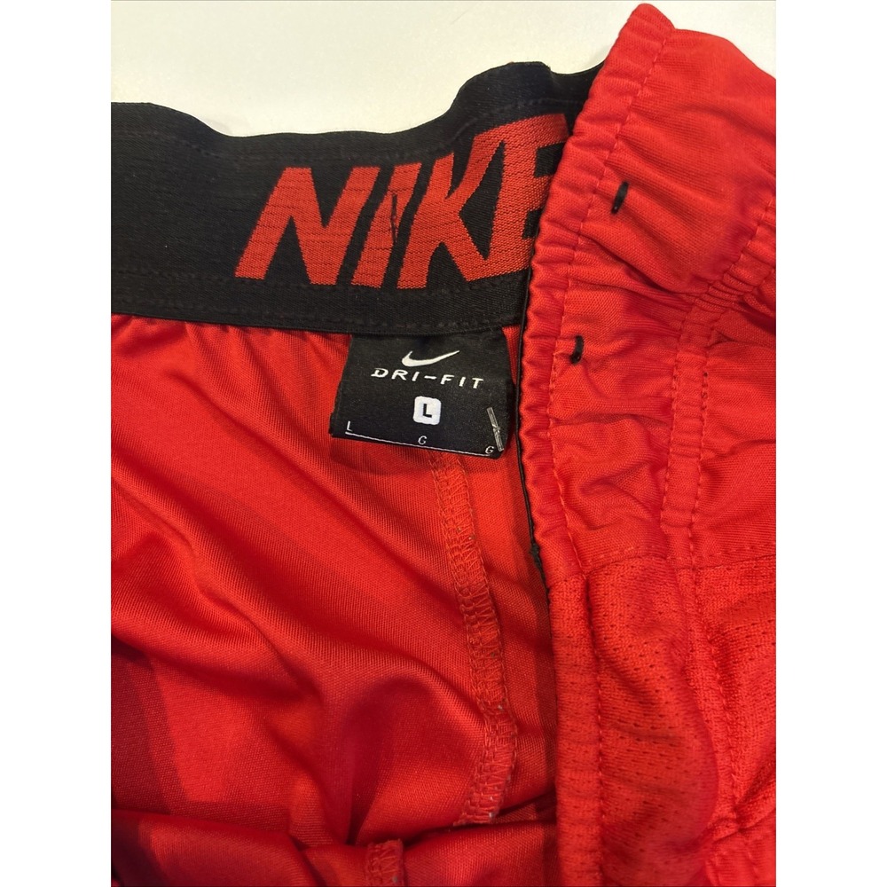 Vintage 90s‎ NIKE Basketball Shorts Razzle Dazzle Mesh Red Men's LARGE - Picture 3 of 4